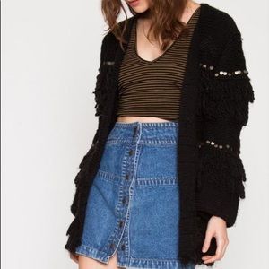 Jen's Pirate Booty Moroccan Shag Cardigan Small